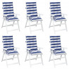 Poduszka na zewnątrz 6 pcs Niebieski i biały 120 x 50 x 7 cm
