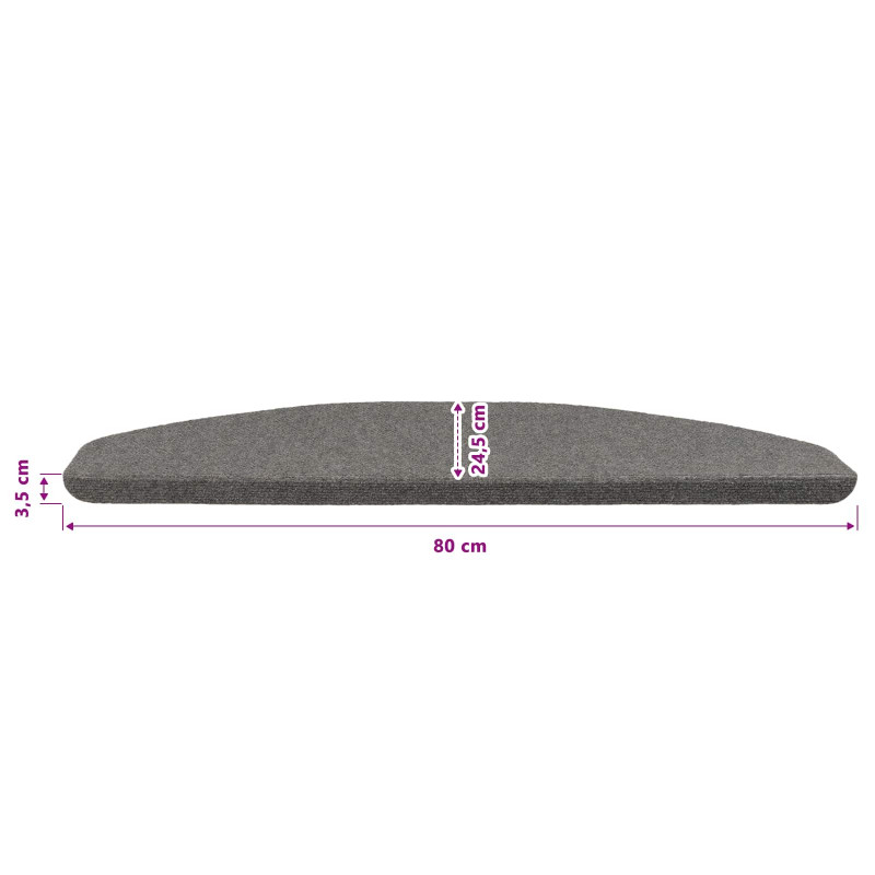 Samoprzylepne maty na schody 15 pcs Szary 80 x 28 x 3,5 cm