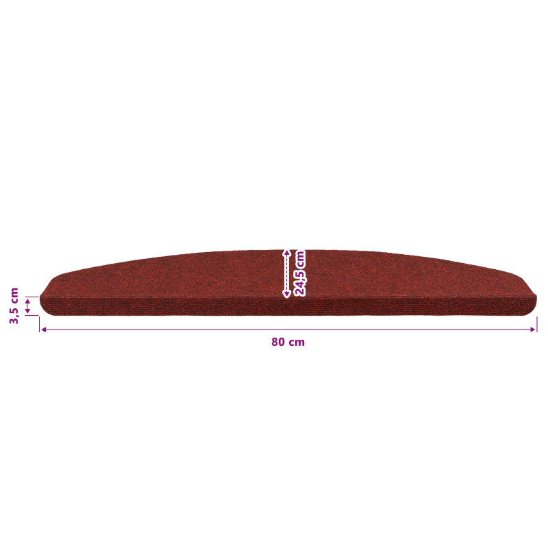 Samoprzylepne maty na schody 15 pcs czerwony 80 x 28 x 3,5 cm