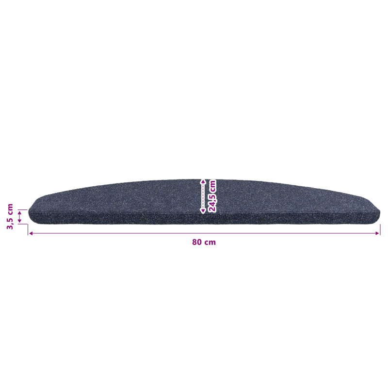 Samoprzylepne maty na schody 15 pcs niebieski 80 x 28 x 3,5 cm