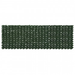 Parawan balkonowy z liśćmi Ciemnozielony 300 x 100 cm