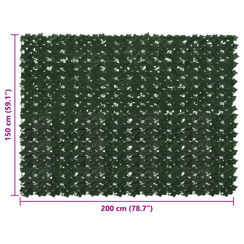 Parawan balkonowy z liśćmi Ciemnozielony 200 x 150 cm