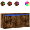 Szafka pod TV z LED, przydymiony dąb, 100x34x50 cm