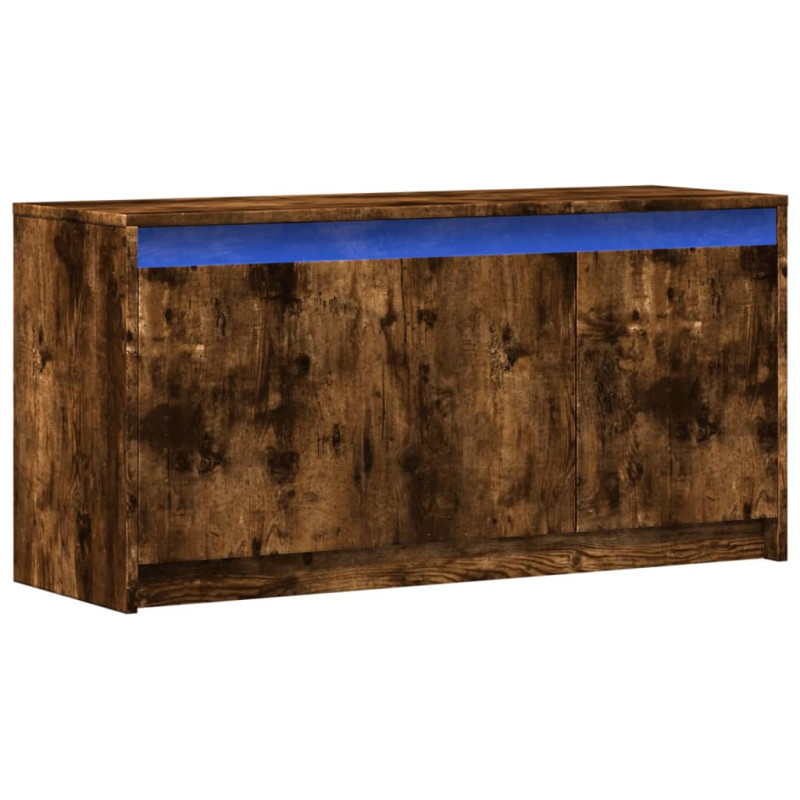 Szafka pod TV z LED, przydymiony dąb, 100x34x50 cm