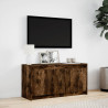 Szafka pod TV z LED, przydymiony dąb, 100x34x50 cm