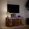 Szafka pod TV z LED, przydymiony dąb, 100x34x50 cm
