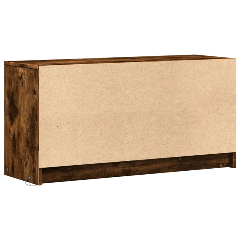 Szafka pod TV z LED, przydymiony dąb, 100x34x50 cm