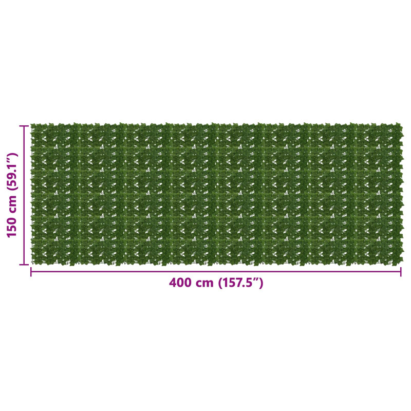 Parawan balkonowy z liśćmi zielony 400 x 150 cm