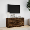 Szafka pod TV z LED, przydymiony dąb, 100x34x50 cm