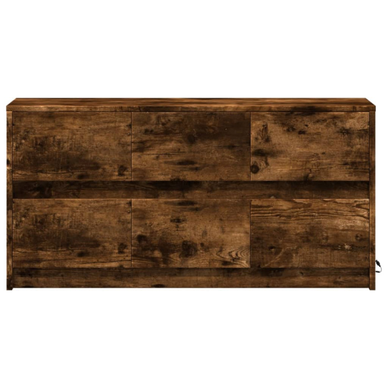 Szafka pod TV z LED, przydymiony dąb, 100x34x50 cm