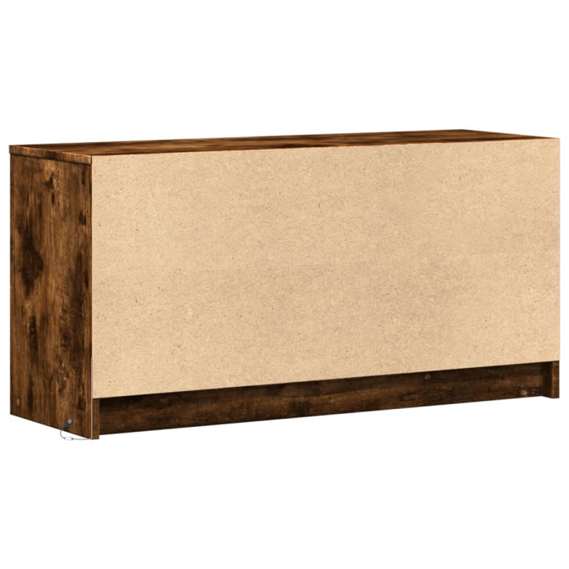 Szafka pod TV z LED, przydymiony dąb, 100x34x50 cm