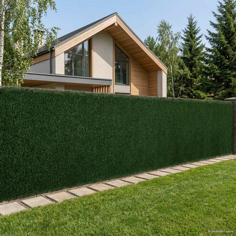 Sztuczne Ogrodzenie Ciemnozielony 1 x 4 m PVC i stal