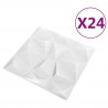 Panele ścienne 24 pcs Biały diamentowy 50 x 50 cm Pianka XPS