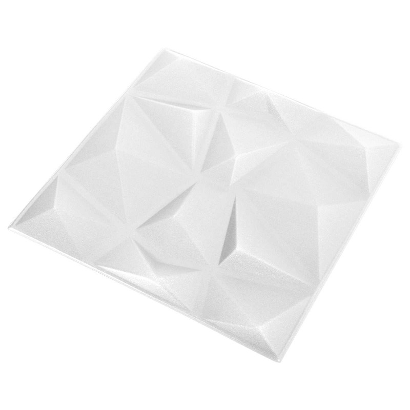 Panele ścienne 48 pcs Biały diamentowy 50 x 50 cm Pianka XPS