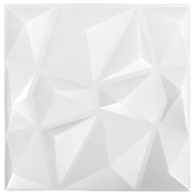 Panele ścienne 48 pcs Biały diamentowy 50 x 50 cm Pianka XPS