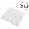 Panele ścienne 12 pcs Białe origami 50 x 50 cm Pianka XPS