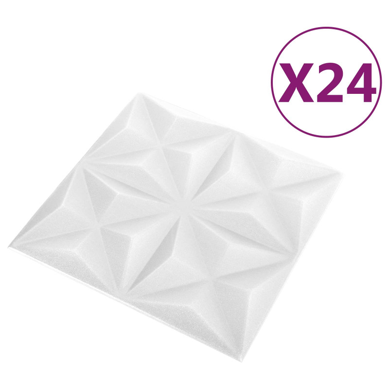 Panele ścienne 24 pcs Białe origami 50 x 50 cm Pianka XPS