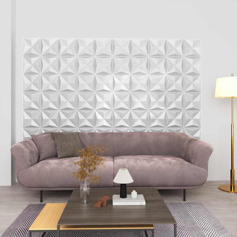 Panele ścienne 48 pcs Białe origami 50 x 50 cm Pianka XPS