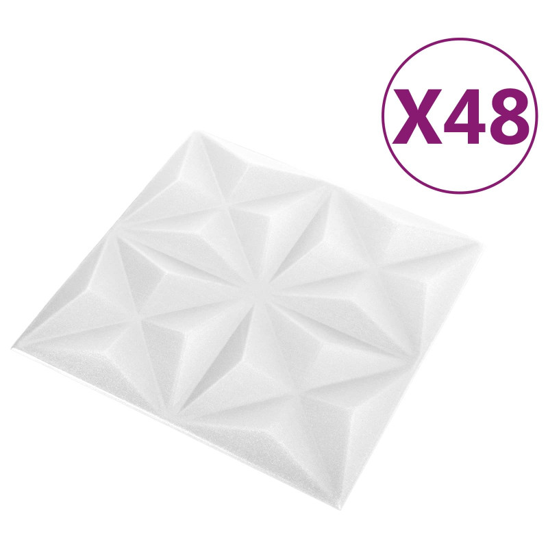Panele ścienne 48 pcs Białe origami 50 x 50 cm Pianka XPS