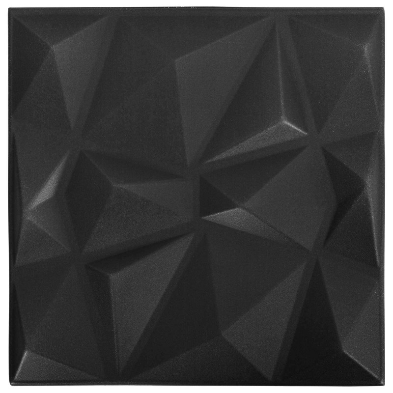 Panele ścienne 12 pcs Czarny diamentowy 50 x 50 cm Pianka XPS