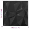 Panele ścienne 24 pcs Czarny diamentowy 50 x 50 cm Pianka XPS
