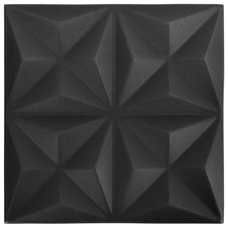 Panele ścienne 24 pcs Origami czarne 50 x 50 cm Pianka XPS