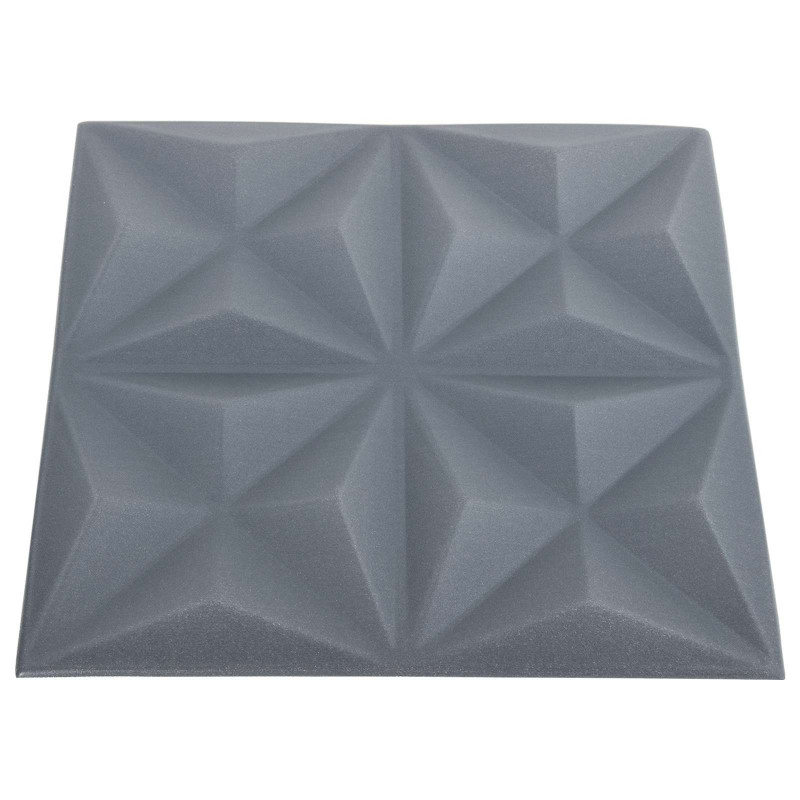 Panele ścienne 48 pcs Origami szare 50 x 50 cm Pianka XPS