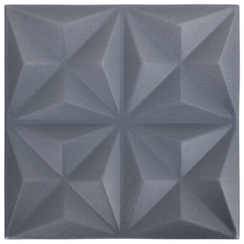 Panele ścienne 48 pcs Origami szare 50 x 50 cm Pianka XPS