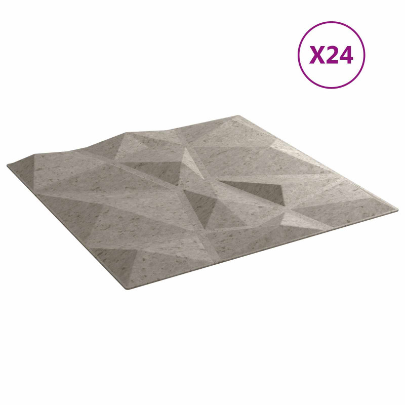 Panele ścienne 24 pcs Betonowy szary 50 x 50 cm Pianka XPS
