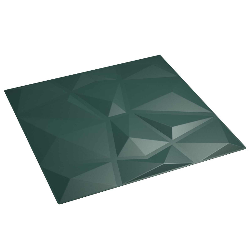 Panele ścienne 24 pcs zielony 50 x 50 cm Pianka XPS