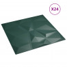 Panele ścienne 24 pcs zielony 50 x 50 cm Pianka XPS