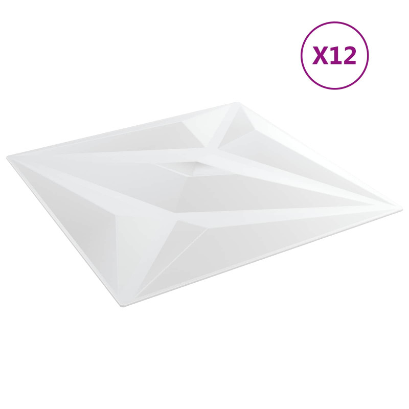 Panele ścienne 12 pcs Biała gwiazda 50 x 50 cm Pianka XPS