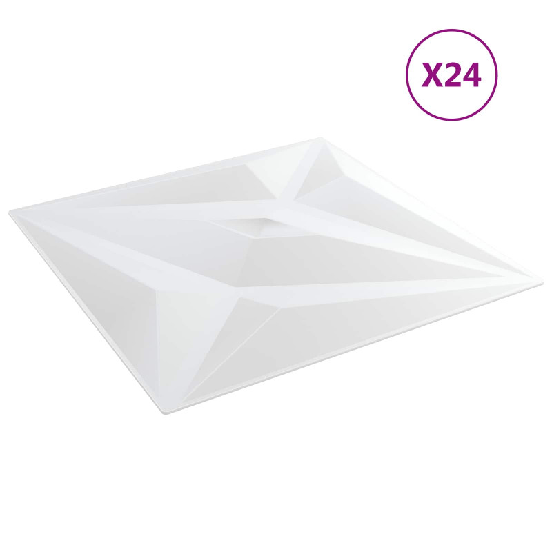 Panele ścienne 24 pcs Biała gwiazda 50 x 50 cm Pianka XPS