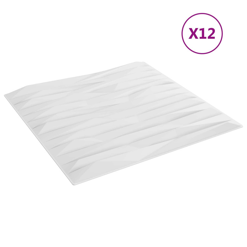 Panele ścienne 12 pcs Biały Kamień 50 x 50 cm Pianka XPS