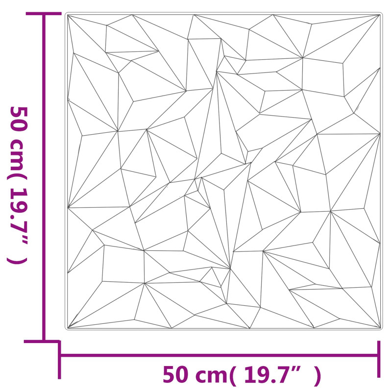Panele ścienne 48 pcs Czarny 50 x 50 cm Pianka XPS