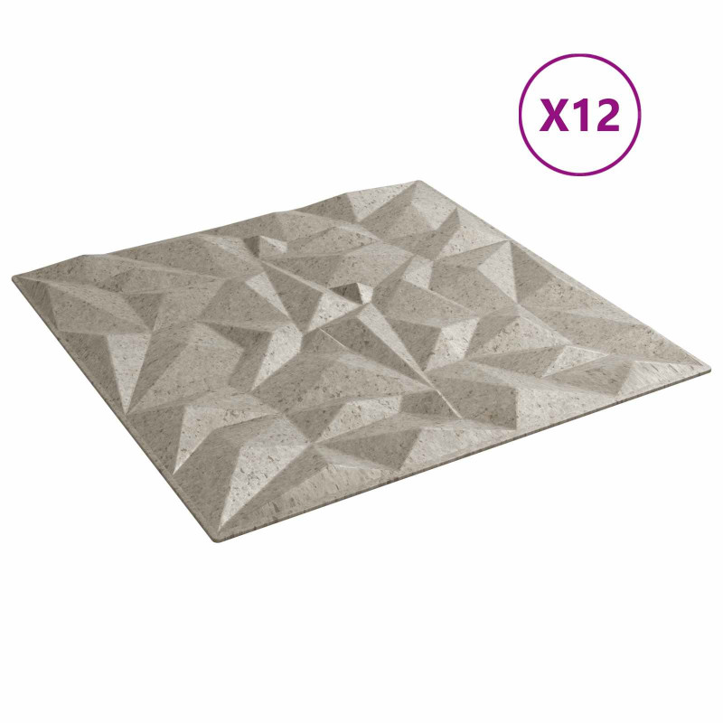 Panele ścienne 12 pcs Beton ametystowy 50 x 50 cm Pianka XPS