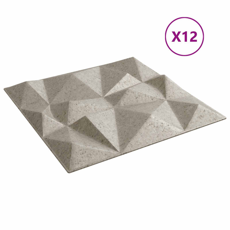 Panele ścienne 12 pcs Beton diamentowy 50 x 50 cm Pianka XPS