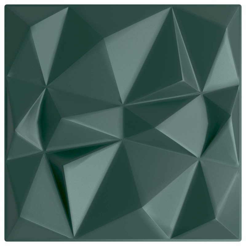 Panele ścienne 12 pcs Zielony diamentowy 50 x 50 cm Pianka XPS