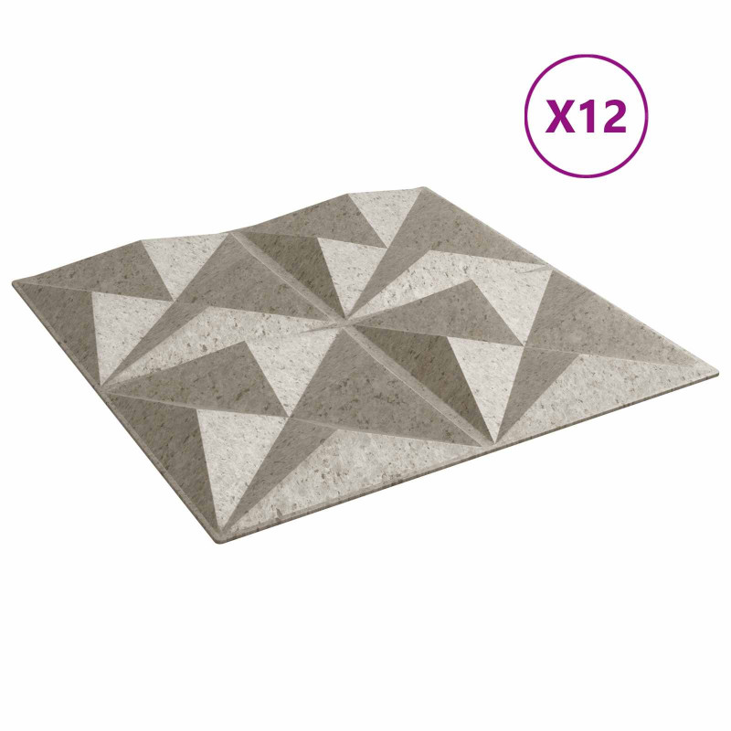 Panele ścienne 12 pcs Beton origami 50 x 50 cm Pianka XPS