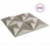 Panele ścienne 12 pcs Beton origami 50 x 50 cm Pianka XPS