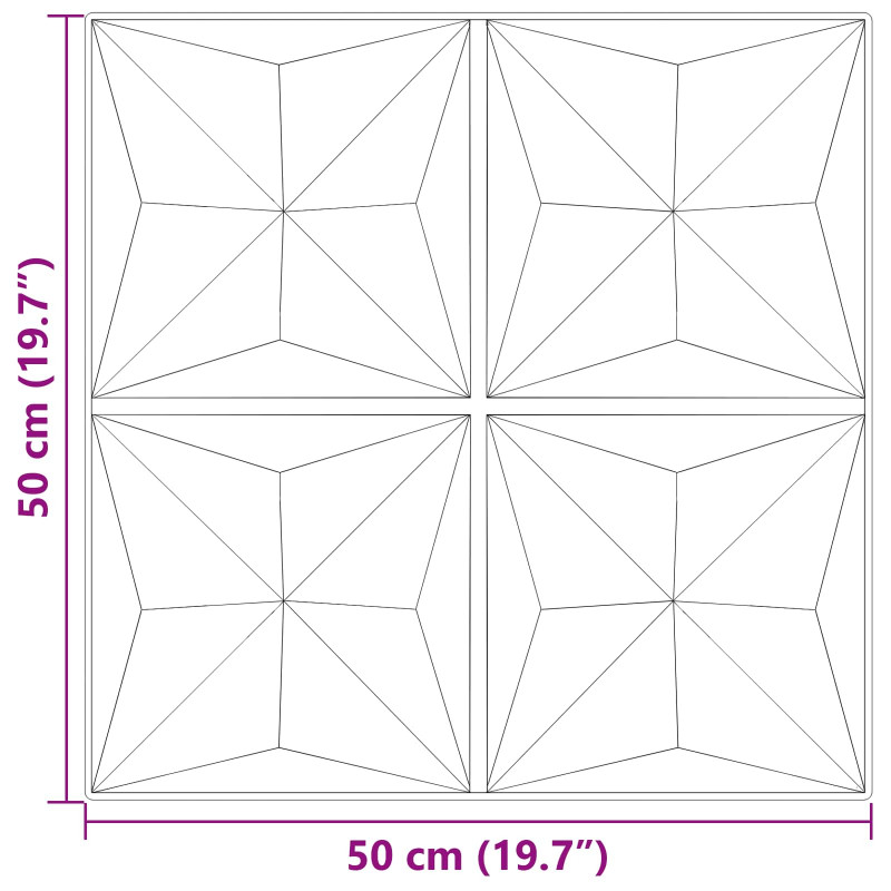 Panele ścienne 12 pcs Zielone origami 50 x 50 cm Pianka XPS