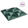 Panele ścienne 24 pcs Zielone origami 50 x 50 cm Pianka XPS