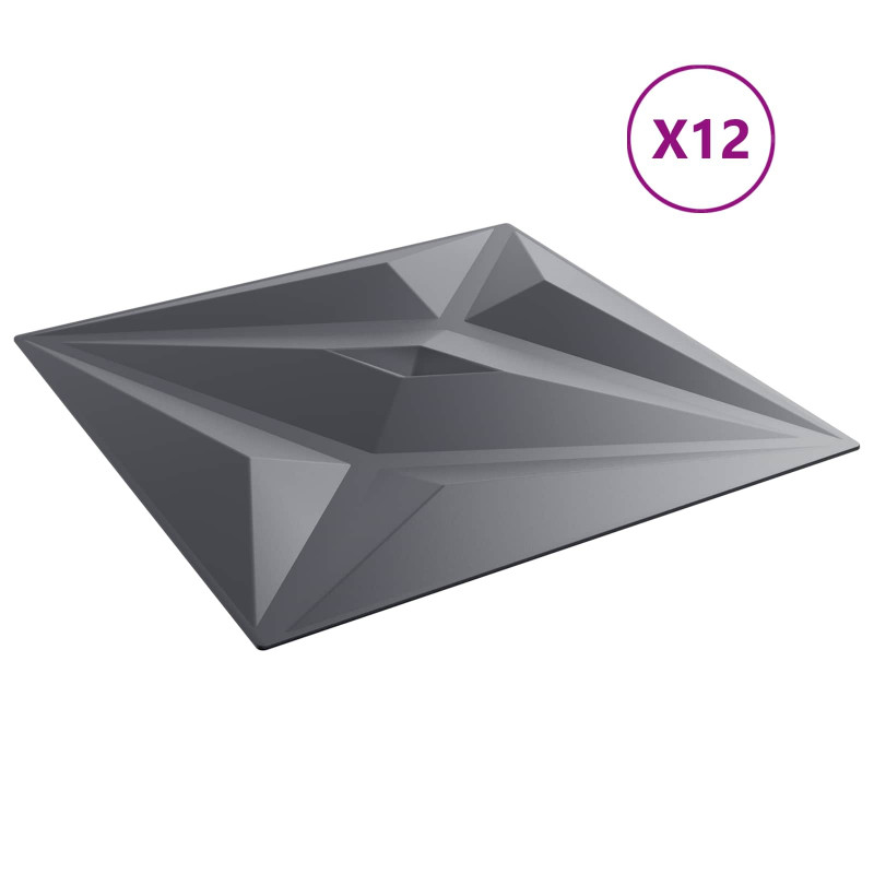 Panele ścienne 12 pcs Szara gwiazda 50 x 50 cm Pianka XPS