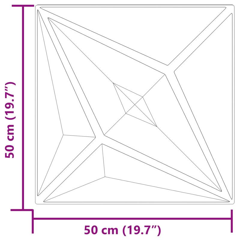 Panele ścienne 12 pcs Szara gwiazda 50 x 50 cm Pianka XPS
