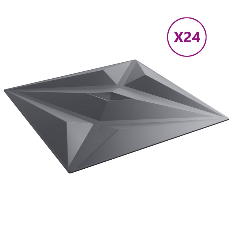 Panele ścienne 24 pcs Szara gwiazda 50 x 50 cm Pianka XPS