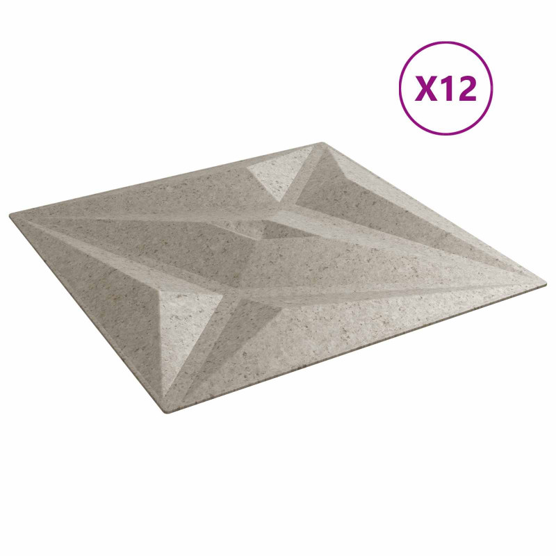 Panele ścienne 12 pcs Beton gwiazdy 50 x 50 cm Pianka XPS