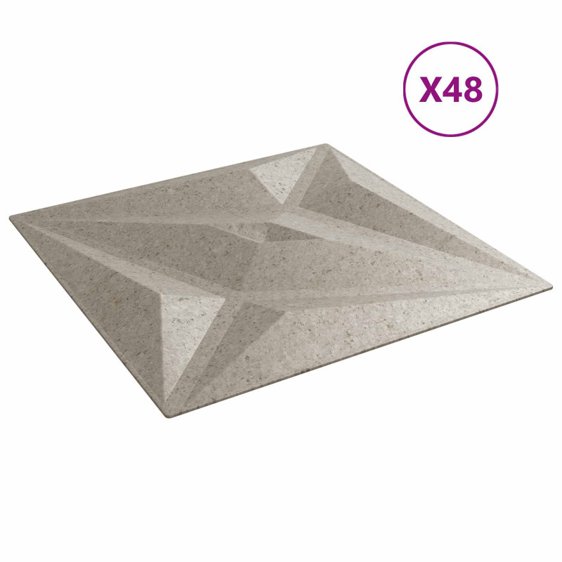 Panele ścienne 48 pcs Beton gwiazdy 50 x 50 cm Pianka XPS