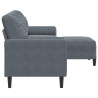 3-osobowa sofa z podnóżkiem, ciemnoszara, 210 cm, aksamit