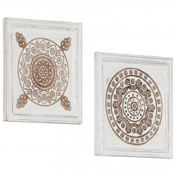 Dekoracja artystyczna 2 pcs Brązowy i biały 40 x 40 x 1,5 cm