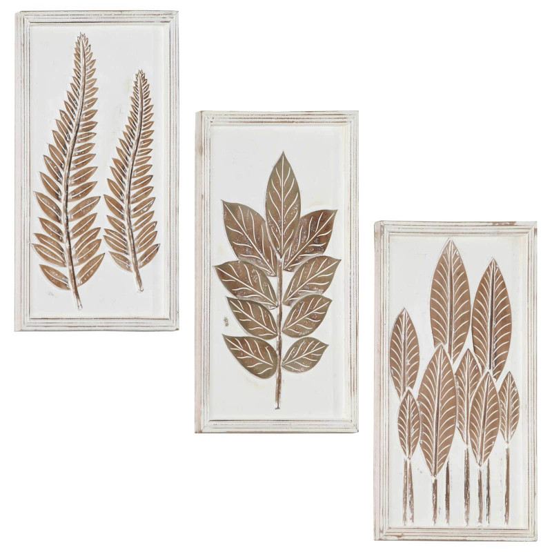 Dekoracja artystyczna 3 pcs Brązowy i biały 40 x 40 x 1,5 cm
